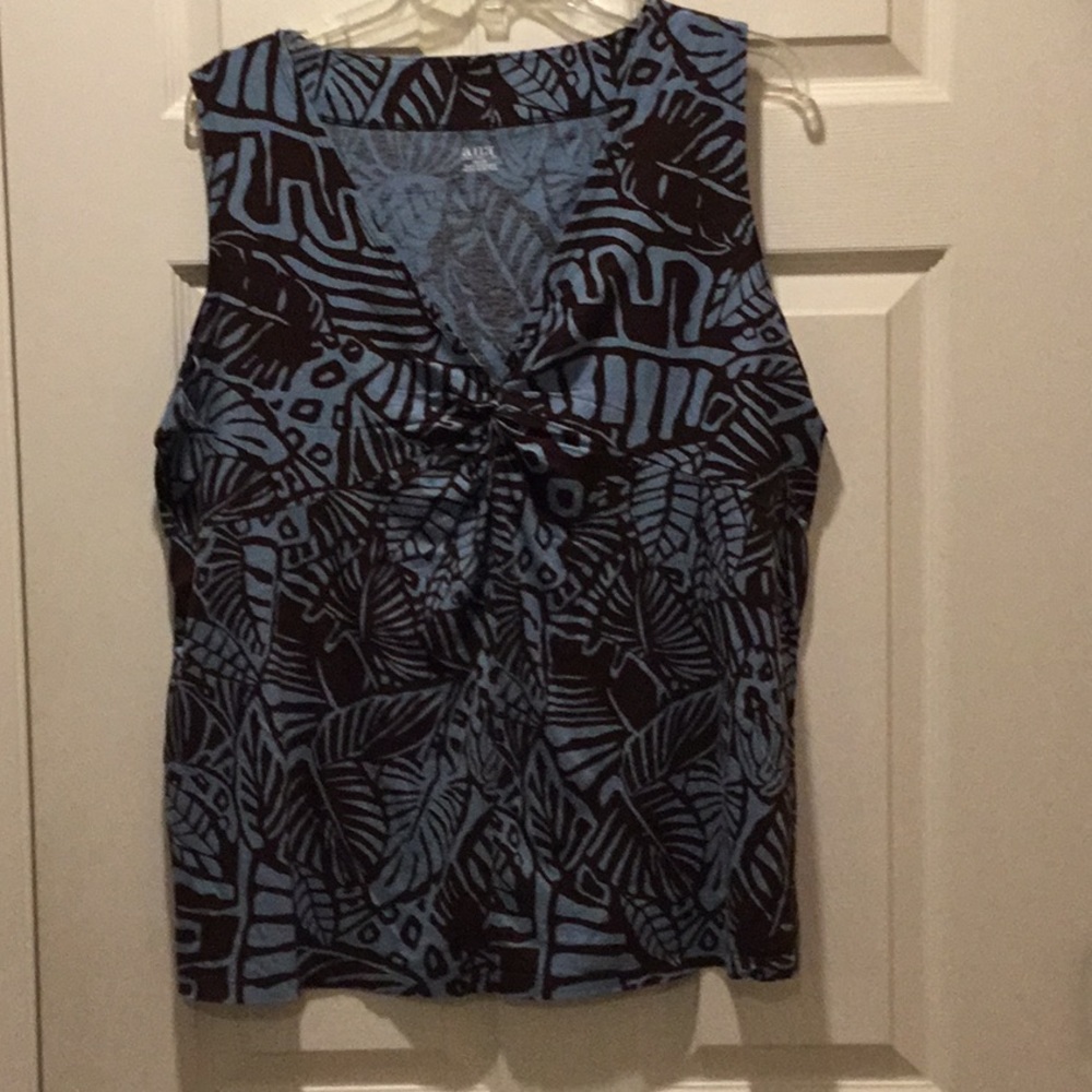 Ana brown/blue tank top, size 1X, sleeveless